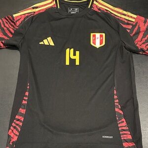 2024 Adidas Peru Away Soccer Jersey Gianluca Lapadula Men World Cup